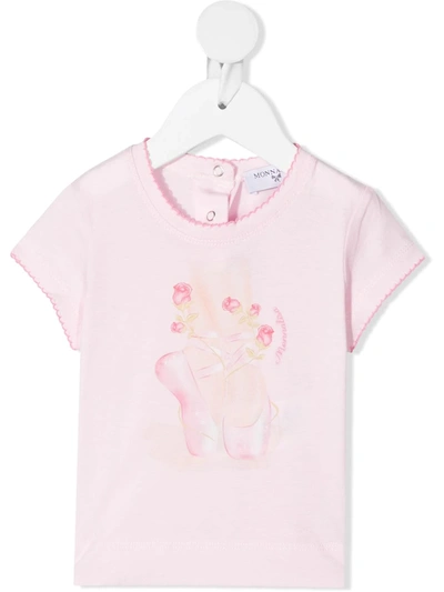 Monnalisa Babies' Ballet Slippers T-shirt In Pink