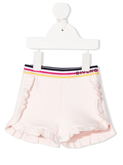 Givenchy Babies' 荷叶边缀饰短裤 In Pink