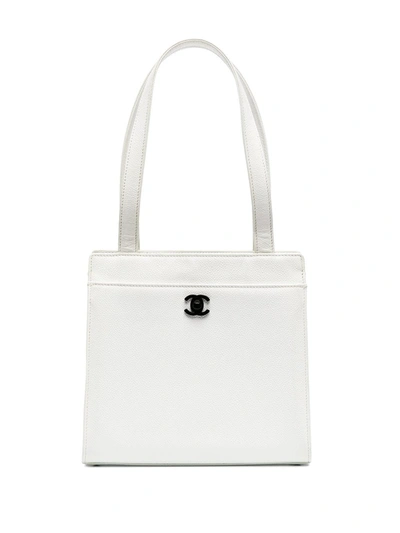 Pre-owned Chanel Coco 迷你手提包 In White