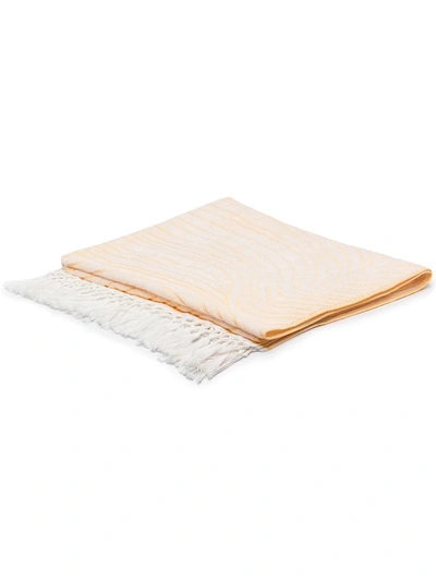 Jil Sander Yellow Logo Fringed Towel