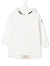 Moncler Ivory Dress For Girl With Logo In White