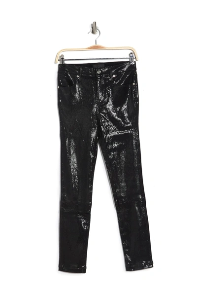 Rta Madrid High-waisted Lambskin Leather Skinny Pants In Black Scale