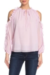 1.state Ruffle Cold Shoulder Top In Orchid Bud