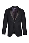 Savile Row Co Peak Lapel Slim Fit Tuxedo Jacket In Black
