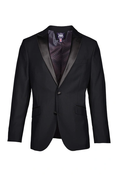 Savile Row Co Peak Lapel Slim Fit Tuxedo Jacket In Black