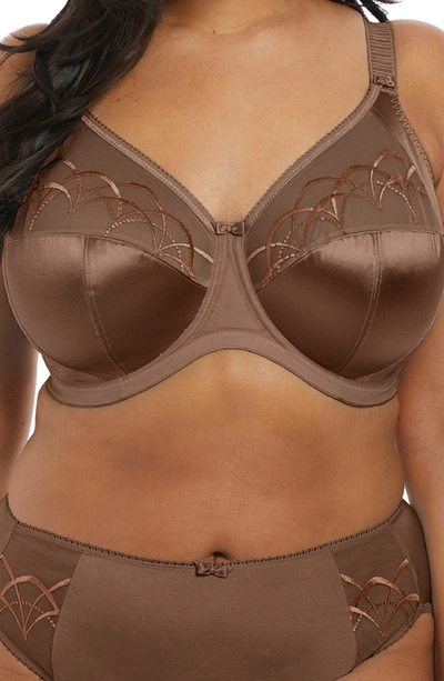 Elomi Cate Satin Underwire Bra In Pecan