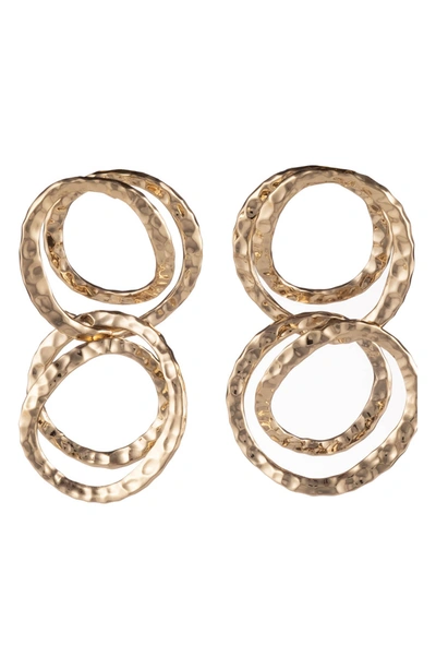 Alexis Bittar Hammered Coil Link Dangle Loop Earrings In Gold