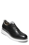 Cole Haan Original Grand Ultra Wingtip In Black Leather/ Optic White