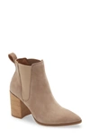 Steve Madden Knoxi Pointed Toe Bootie In Taupe Suede