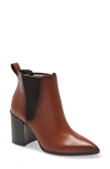 Steve Madden Knoxi Pointed Toe Bootie In Cognac Leather
