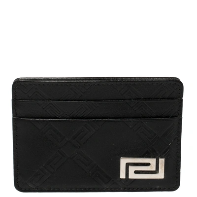 Pre-owned Versace Black Leather Card Holder