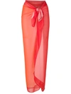 Amir Slama Silk Oversized Beach Skirt In Pink