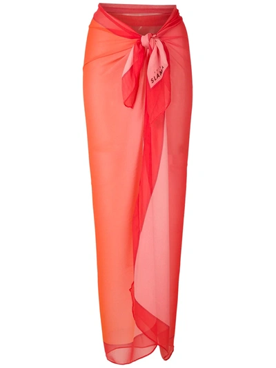 Amir Slama Silk Oversized Beach Skirt In Pink