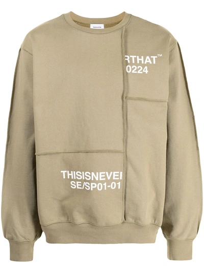 This Is Never That Logo-print Cotton Sweatshirt In Green