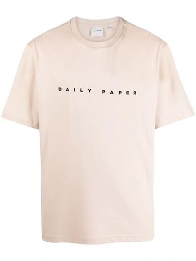 Daily Paper Elias Brand-embroidered Cotton-jersey T-shirt In Neutrals