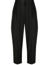 ERIKA CAVALLINI HIGH-RISE PLEATED CROPPED TROUSERS