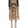 MM6 MAISON MARGIELA BEIGE PLEATED LOGO SKIRT