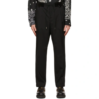 Sacai Dropped-crotch Tailored Trousers In Blue