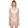 Versace White Greca Border Triangle Bralette In A1001 White