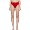 Versace Red Briefs With Medusa Head And Greca Motif In Polyamide Stretch Man In A1203 Red