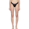 Versace Stretch Cotton Jersey Thong In Black