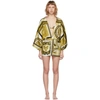 VERSACE WHITE SILK BAROCCO MOSAIC dressing gown