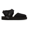 Suicoke Black Bita-v Sandals In Black