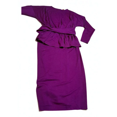 Pre-owned Missoni Wool Dress In Purple