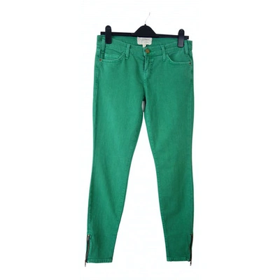 Pre-owned Current Elliott Slim Jeans In Green