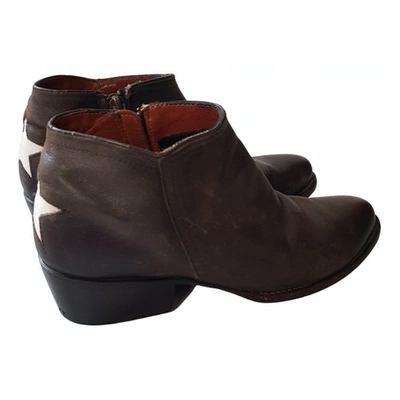 Pre-owned Mexicana Leather Ankle Boots In Brown