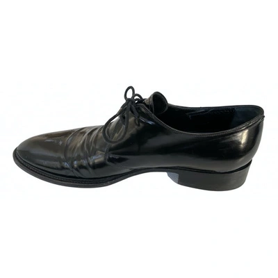 Pre-owned Gianni Barbato Leather Flats In Black