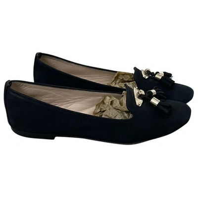 Pre-owned Baldinini Ballet Flats In Navy