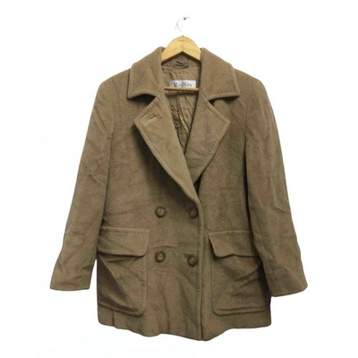Pre-owned Max Mara Cashmere Coat In Gold