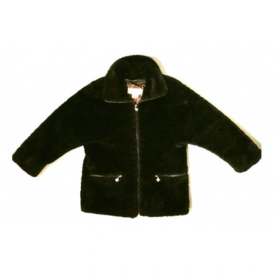 Pre-owned Nina Ricci Faux Fur Coat In Black