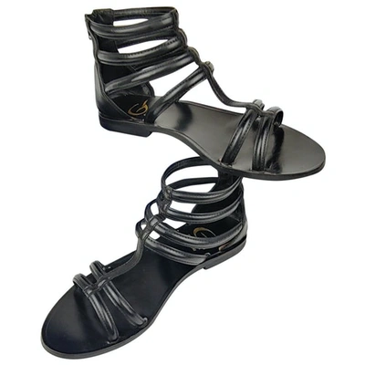 Pre-owned Gallucci Leather Sandal In Black