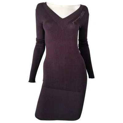 Pre-owned Guess Wool Mid-length Dress In Purple