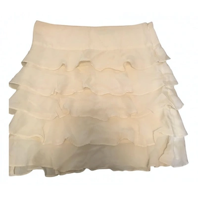 Pre-owned Reiss Silk Mini Skirt In Yellow
