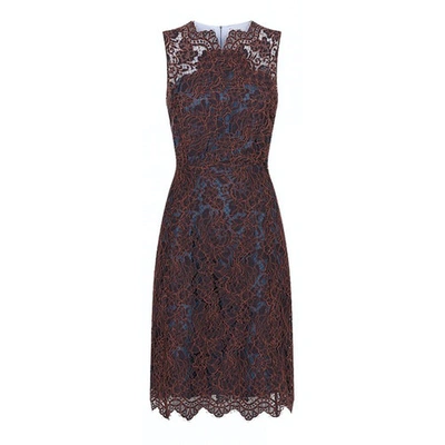 Pre-owned Carven Lace Dress In Burgundy