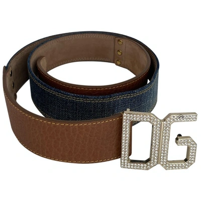 Pre-owned Dolce & Gabbana Leather Belt In Camel