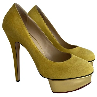 Pre-owned Charlotte Olympia Dolly Heels In Yellow