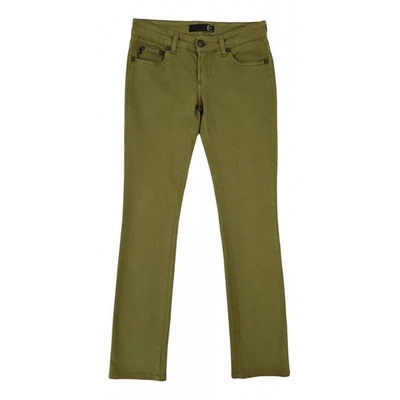 Pre-owned Just Cavalli Green Cotton - Elasthane Jeans