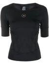 Adidas By Stella Mccartney Truepurpose Perforated Recycled Stretch T-shirt In Black