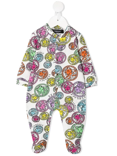 Young Versace Babies' Medusa-print Pyjamas In White