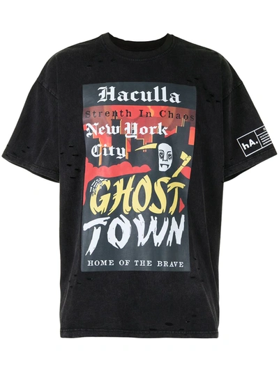 Haculla Ghost Town Graphic-print Cotton-jersey T-shirt In Black