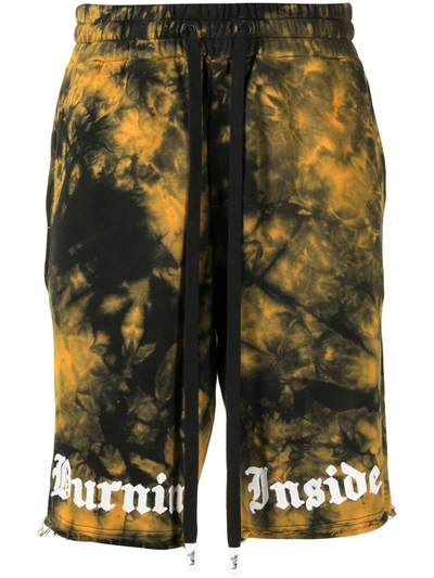 Haculla Tie Dye Shorts With Embroidered Logo In Black