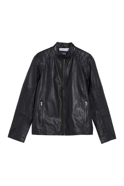 Missani Le Collezioni Lamb Leather Moto Jacket In Black