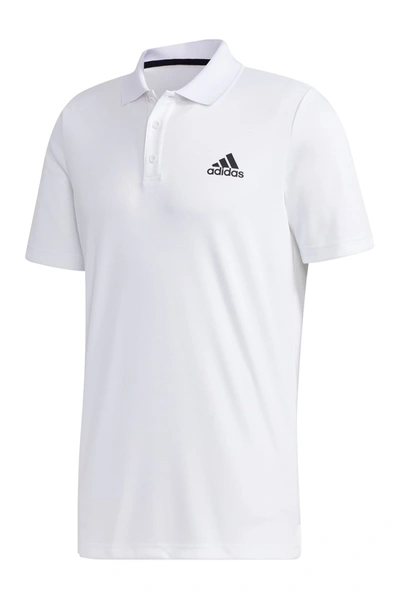 Adidas Originals D2m Climacool Polo Shirt In White/blac
