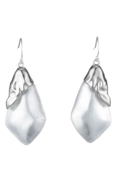 Alexis Bittar Crumpled Drop Earrings In Silver