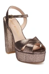 Stuart Weitzman Soliesse Platform Heeled Sandal In Platino