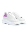 ALEXANDER MCQUEEN WHITE SNEAKERS WITH MULTICOLOR DETAIL